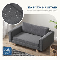 HKM-1653565 Cozy Raised Dog Sofa with Removable Cushion and Stable Wood Legs