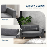 HKM-1653565 Cozy Raised Dog Sofa with Removable Cushion and Stable Wood Legs