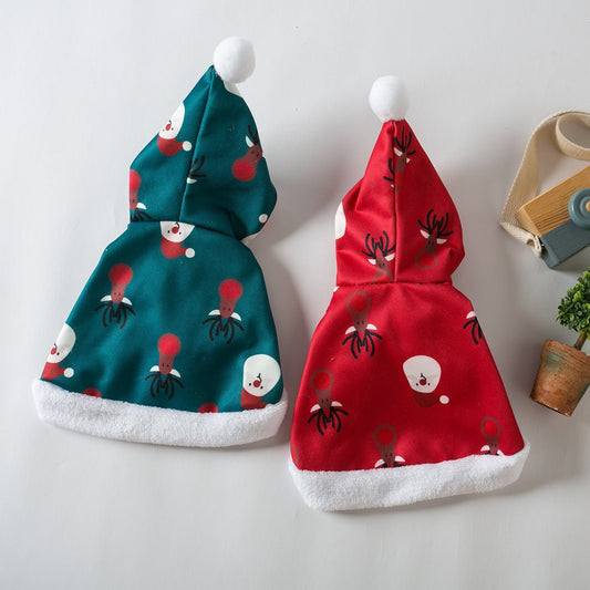 HKM-1654589 Little Red Riding Hood Cloak for Pets – Stylish Deer Cape in Red or Green, Sizes S, M, L