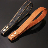 HKM-1654717 Gold Stainless Steel Full Welded NK Chain Leather Traction Leash - Brown & Black Options Available