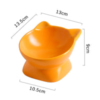 HKM-1655101 Ceramic Anti-Overturning Double Bowl for Pets, 300ml Capacity, Easy to Clean
