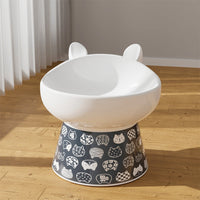HKM-1655101 Ceramic Anti-Overturning Double Bowl for Pets, 300ml Capacity, Easy to Clean