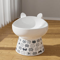 HKM-1655101 Ceramic Anti-Overturning Double Bowl for Pets, 300ml Capacity, Easy to Clean