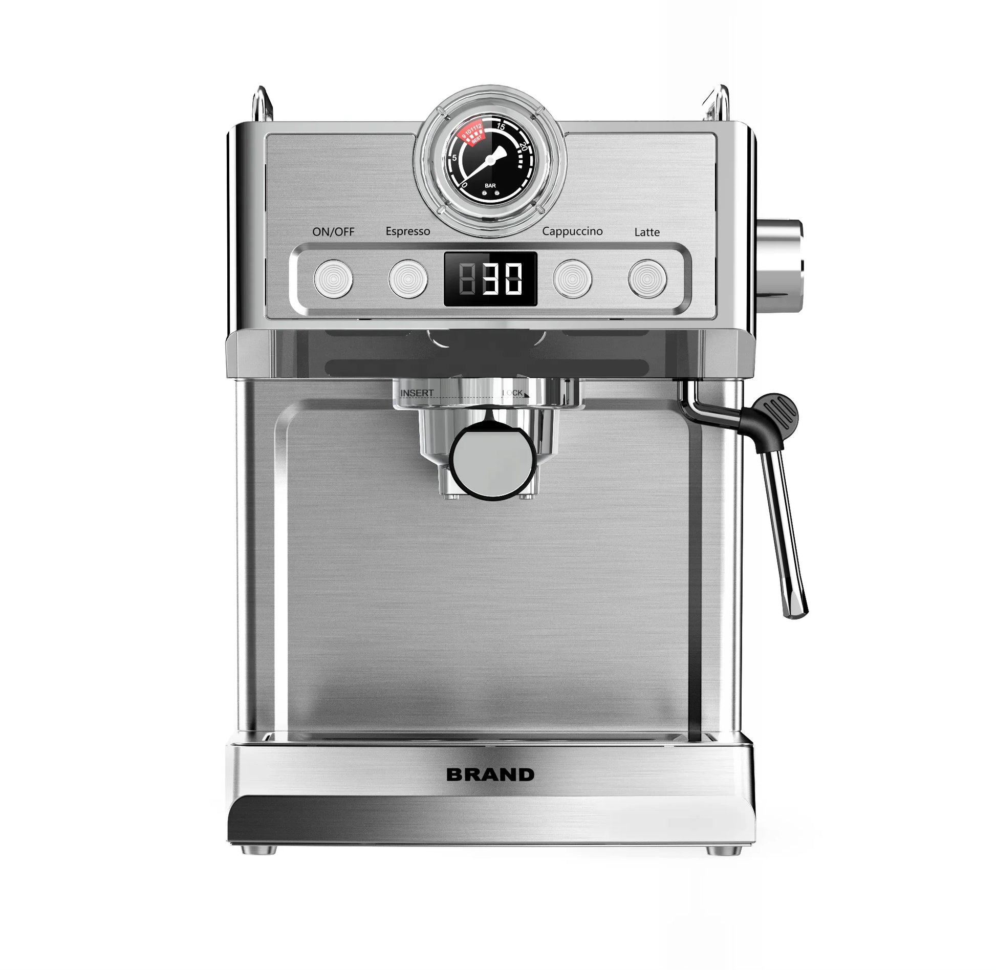 HKM-165523 20 Bar Electric Espresso Coffee Maker with Pressure Meter Display and Professional ULKA Pump