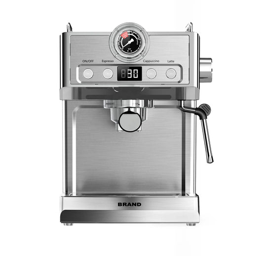 HKM-165523 20 Bar Electric Espresso Coffee Maker with Pressure Meter Display and Professional ULKA Pump