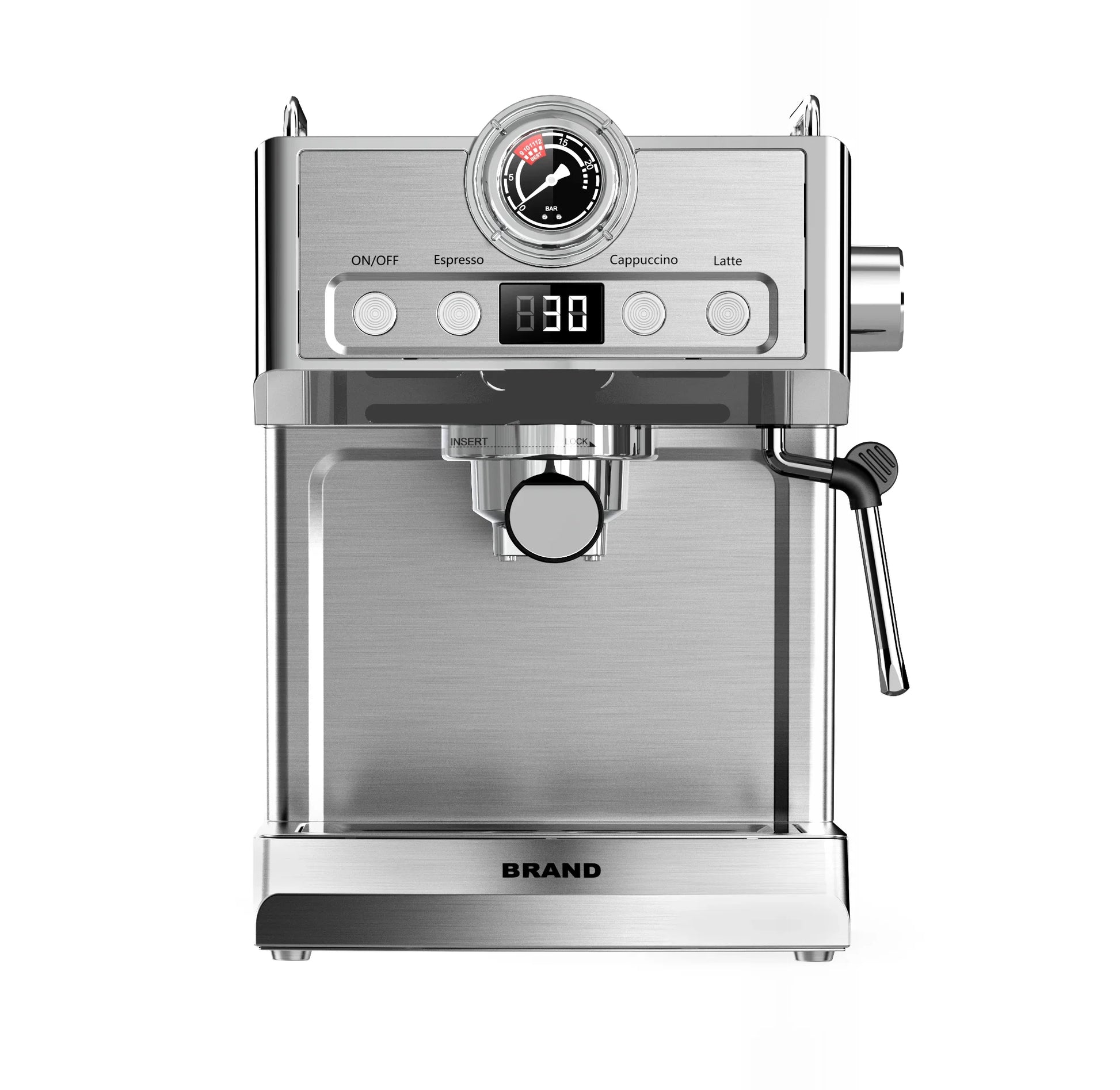 HKM-165523 20 Bar Electric Espresso Coffee Maker with Pressure Meter Display and Professional ULKA Pump