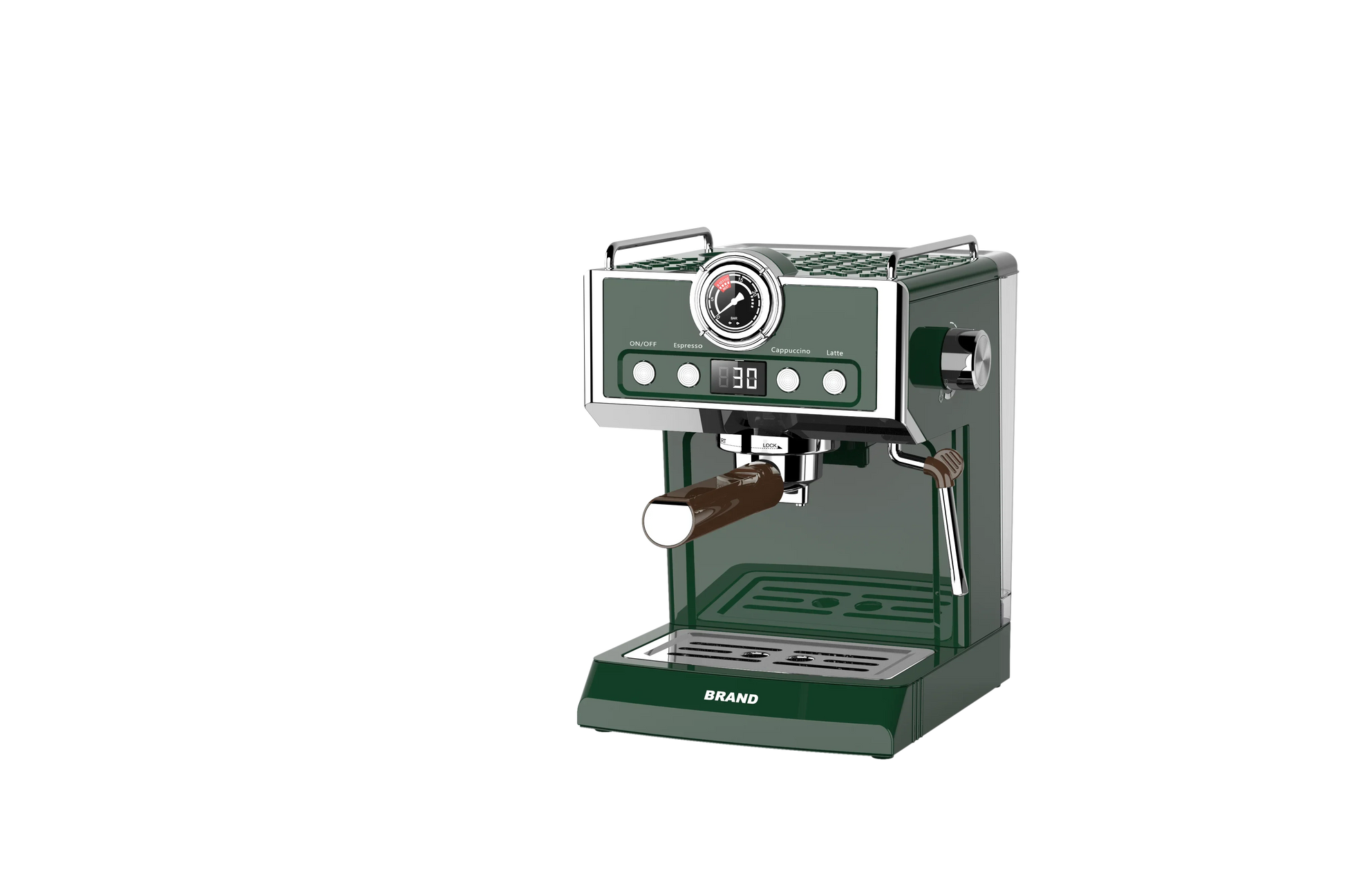 HKM-165523 20 Bar Electric Espresso Coffee Maker with Pressure Meter Display and Professional ULKA Pump