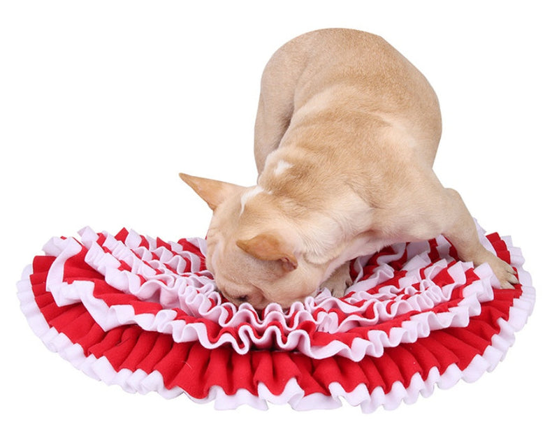 HKM-1655741 Semi-Round Pet Sniffer Pad for Slow Feeding with Shaker Velvet Material, 60x30x5cm