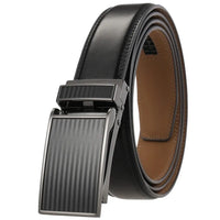 HKM-165651 Men's Custom Leather Automatic Buckle Belt with Alloy Closure - Model LY33-0222-1