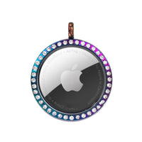 HKM-165651 Metal Diamond-Studded Anti-Lost Positioning Tracker Protective Cover - Luxury Flip Style