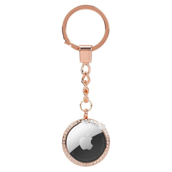 HKM-165651 Metal Diamond-Studded Anti-Lost Positioning Tracker Protective Cover - Luxury Flip Style
