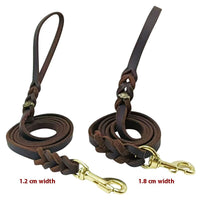 HKM-1657533 Handmade Leather Dog Leash for German Shepherds - Medium & Large Size, Durable Rope Design