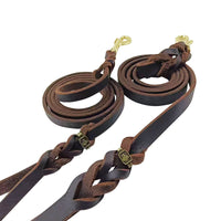 HKM-1657533 Handmade Leather Dog Leash for German Shepherds - Medium & Large Size, Durable Rope Design