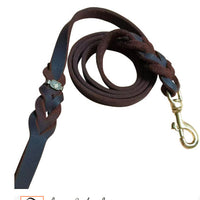 HKM-1657533 Handmade Leather Dog Leash for German Shepherds - Medium & Large Size, Durable Rope Design