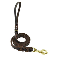 HKM-1657533 Handmade Leather Dog Leash for German Shepherds - Medium & Large Size, Durable Rope Design