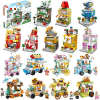 HKM-165779 Kids DIY Building Blocks Set - Street View Coffee Cake Shop Decoration - Educational Toy for All Ages