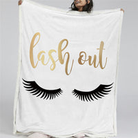 HKM-165779 Thick Double Layer Geometric Wool Velvet Air-conditioning Quilt Blanket 150x200 cm