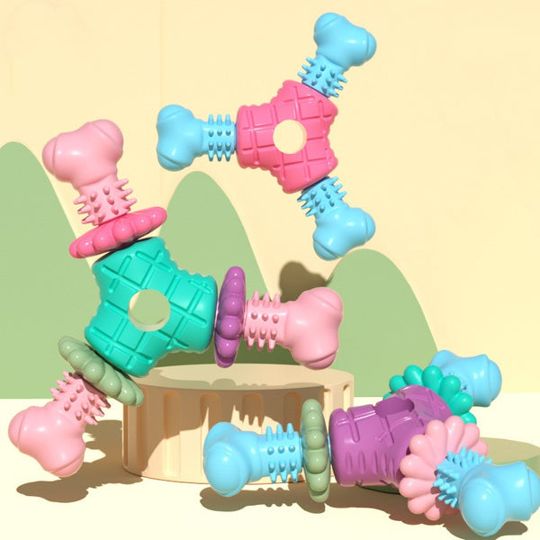HKM-1661501 Durable TPR Triangle Dog Toy for Biting and Grinding - Multiple Colors Available