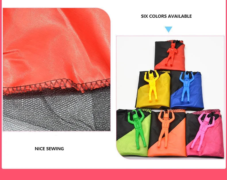 HKM-166227 Outdoor Hand-Throwing Parachute Toy with Mini Soldier for Kids