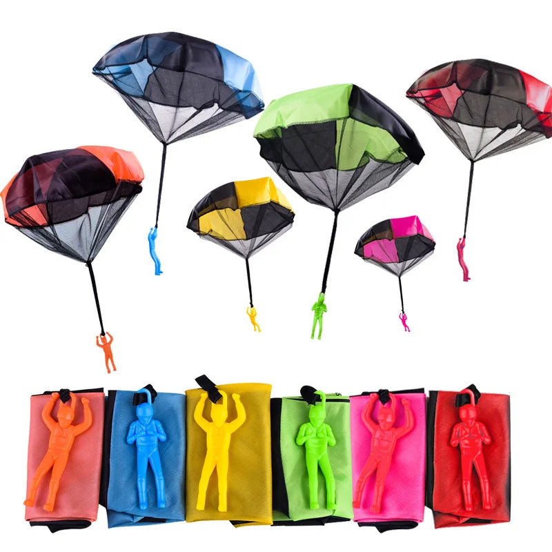 HKM-166227 Outdoor Hand-Throwing Parachute Toy with Mini Soldier for Kids