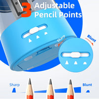 HKM-166227 Portable Battery-Powered Electric Pencil Sharpener with Multiple Sharpening Modes