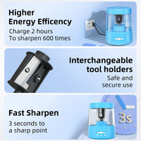 HKM-166227 Portable Battery-Powered Electric Pencil Sharpener with Multiple Sharpening Modes