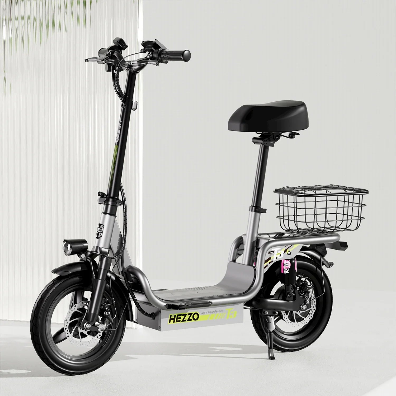 HKM-166291 T3 Electric City Scooter - 48V 500W, 20Mph, 15Ah, 60-80km Range, Full Suspension, Unisex, LED Display