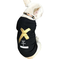 HKM-1663037 Casual Cotton T-Shirt for Adult Dogs and Cats in Black and White