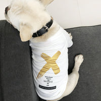 HKM-1663037 Casual Cotton T-Shirt for Adult Dogs and Cats in Black and White
