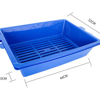 HKM-1664445 Three-Layer Cat Litter Box for Cats Up to 10 kg - PP Material, 44cm x 32cm x 10cm, Compatible with Bentonite Litter