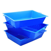 HKM-1664445 Three-Layer Cat Litter Box for Cats Up to 10 kg - PP Material, 44cm x 32cm x 10cm, Compatible with Bentonite Litter