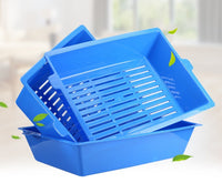 HKM-1664445 Three-Layer Cat Litter Box for Cats Up to 10 kg - PP Material, 44cm x 32cm x 10cm, Compatible with Bentonite Litter