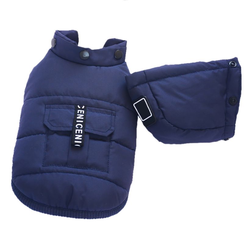HKM-1665085 Reversible Thick Cotton Vest for Dogs - Soft Fleece Winter Coat