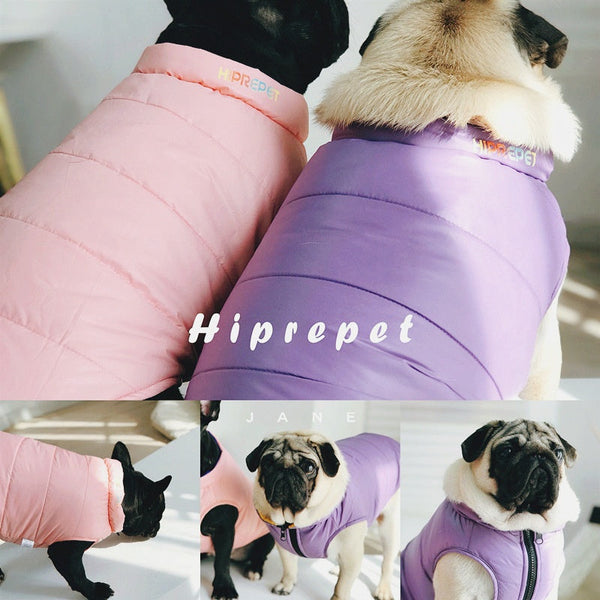 HKM-1665213 Pet Double-Sided Cotton Vest for Autumn and Winter - Available in Blue and Yellow, Sizes S to XXXL
