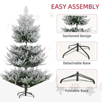 HKM-166547 7.5 Foot Hinged Artificial Christmas Tree with Realistic Branches and Steel Base