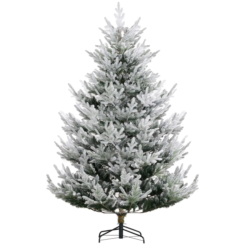 HKM-166547 7.5 Foot Hinged Artificial Christmas Tree with Realistic Branches and Steel Base
