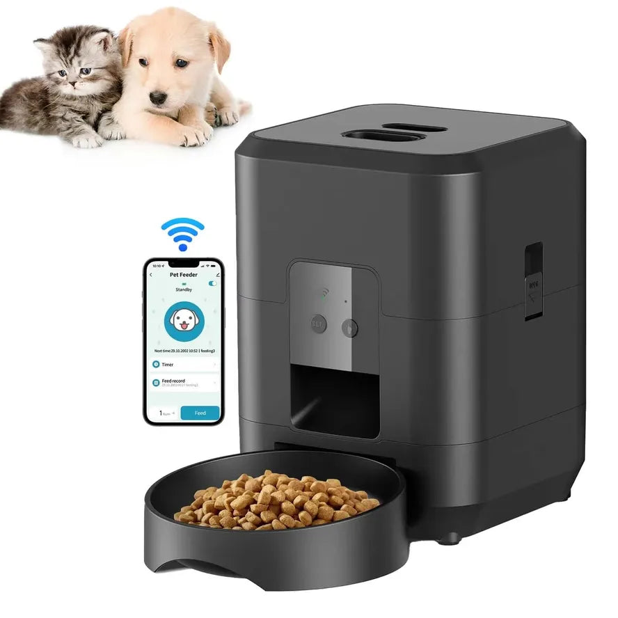 HKM-166547 Automatic 2L Pet Feeder with Touch Screen for Cats and Dogs - Smart Dry Food Dispenser