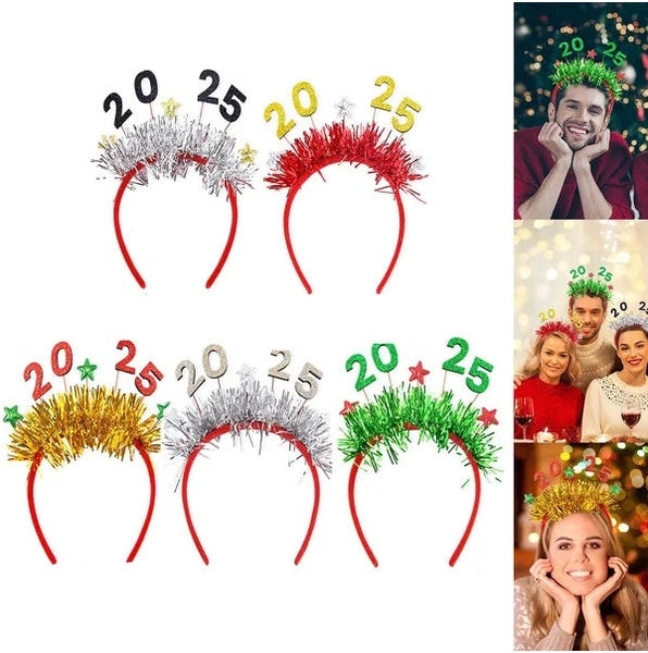 HKM-166547 New Year Headband Set - 5 Pack Sequined Hairbands for Parties and Celebrations