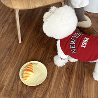 HKM-1666237 Autumn-Inspired Printed Pet Baseball Uniform - Dark Blue & Red, Multiple Sizes