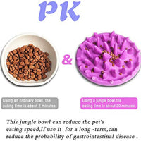 HKM-1667901 Interactive Non-Slip Cat and Dog Slow Feeder Bowl - Anti-Choking Puzzle Design in Green and Purple