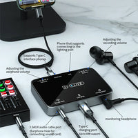 HKM-166995 USB-C to 3.5mm Headphone Adapter with Mic and PD 60W Charger for iPhone and Android Devices