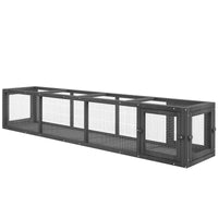 HKM-1670461 Dark Gray Wooden Cat Run with Weather Protection, Indoor/Outdoor Access, 79"L x 15"W x 15"H