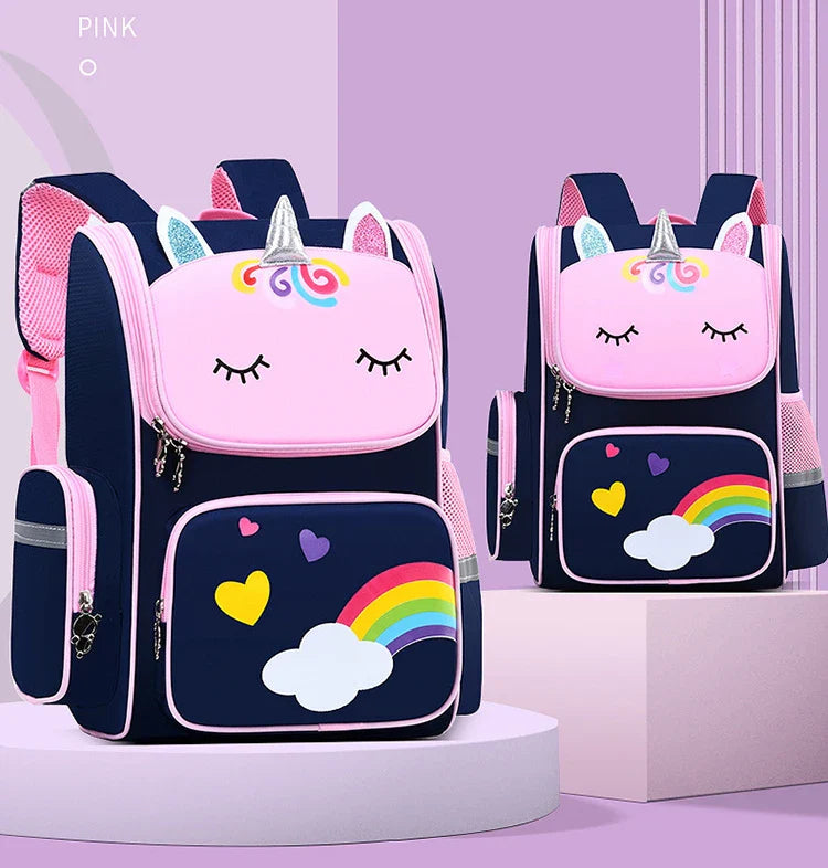 HKM-167059 Cartoon Unicorn School Backpack for Kids - Stylish and Convenient Travel Bag