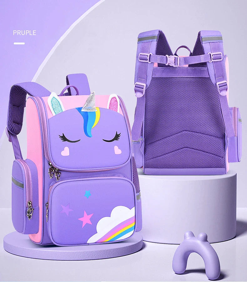 HKM-167059 Cartoon Unicorn School Backpack for Kids - Stylish and Convenient Travel Bag