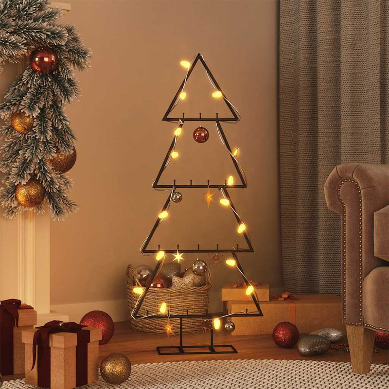 HKM-167059 Metal Christmas Tree 125 cm for Modern Holiday Decor - Black Powder-Coated Steel