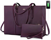 HKM-1671507 laptop tote with matching wristlet and USB port