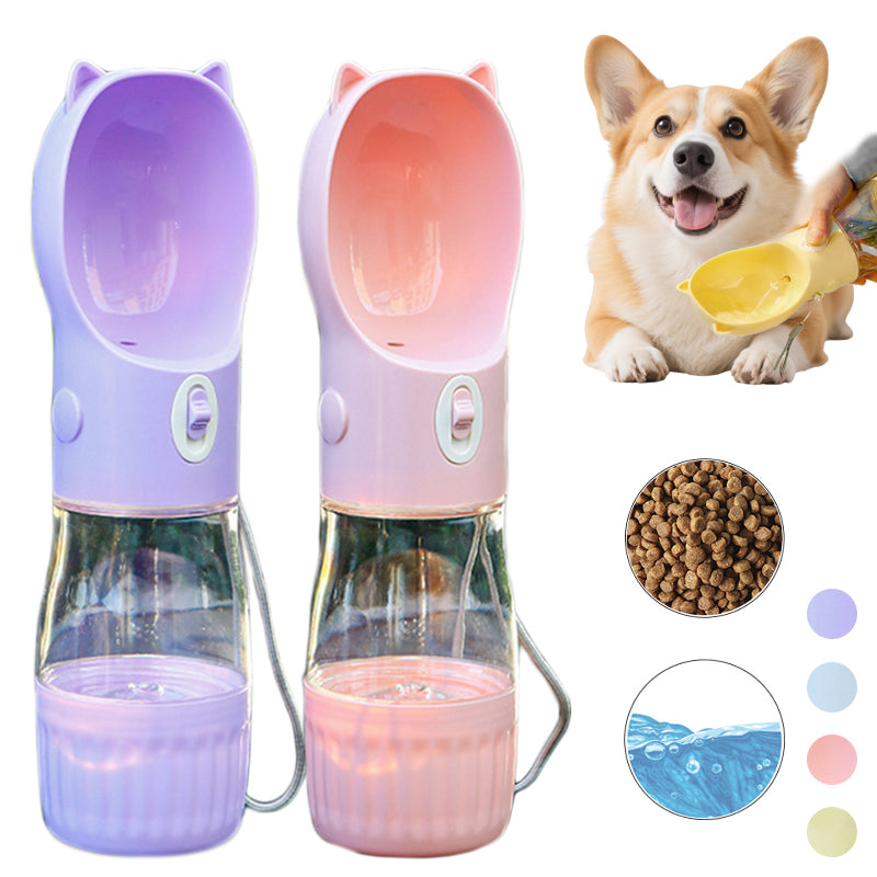 HKM-1672253 Portable Leak-Proof Dog Water Bottle & Food Container for Outdoor Use, Ideal for Small and Large Pets