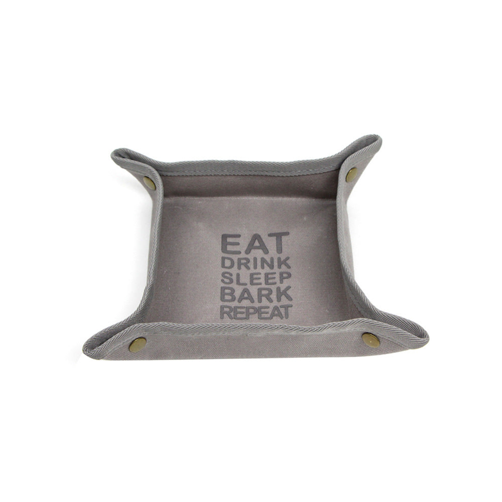 HKM-1672381 Portable Foldable Canvas Pet Food Bowl - Easy to Clean in Multiple Colors