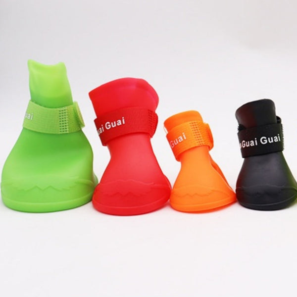 HKM-1673021 Creative Anti-Slip Waterproof Pet Rain Shoes - Soft Sole, Warm & Durable in Various Colors and Sizes