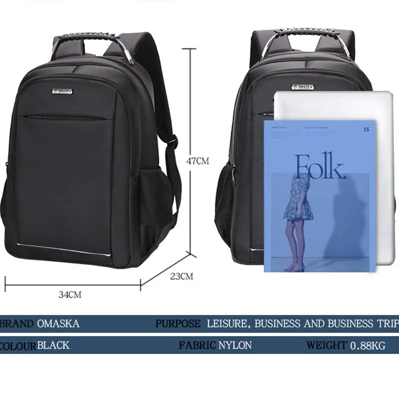 HKM-167315 Men's 18-Inch Waterproof Nylon Laptop Backpack for Business and School Use